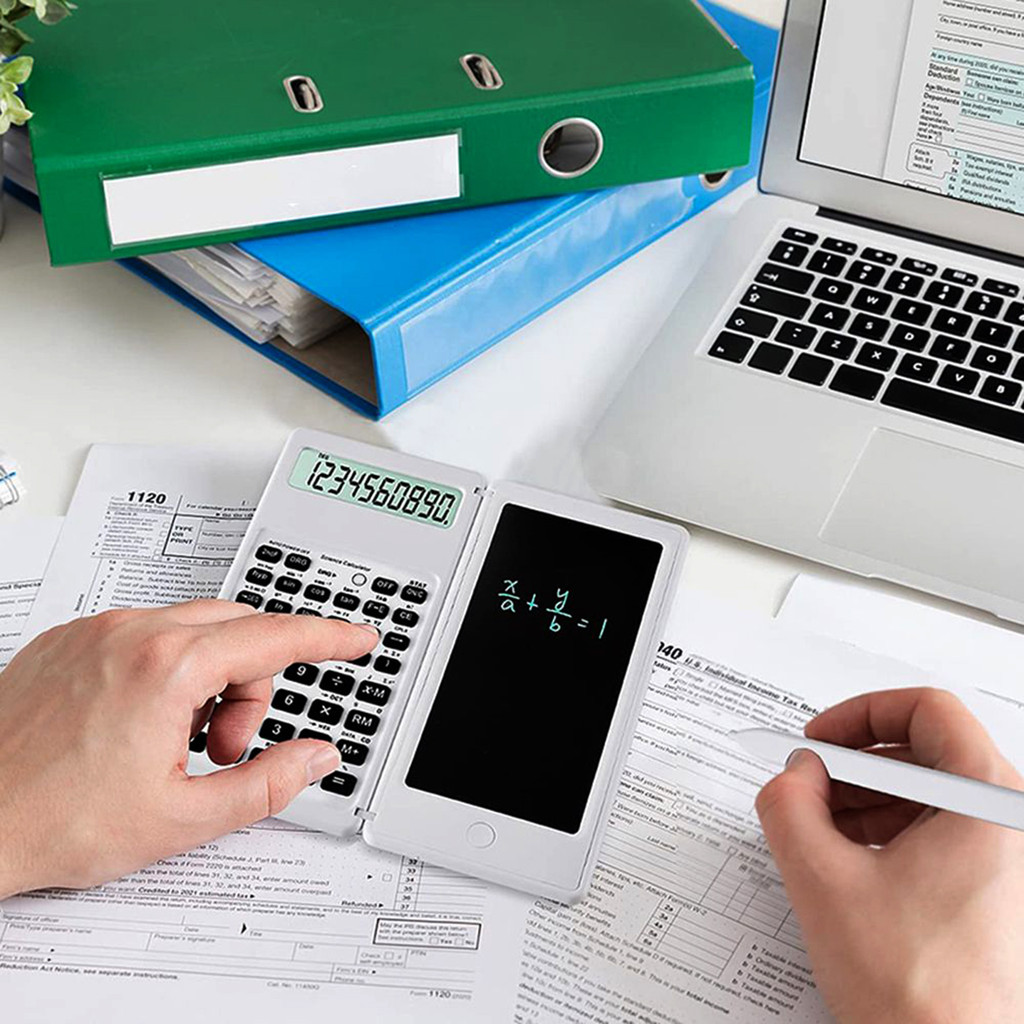 

Portable Folding Scientific Calculator LCD Screen Writing Tablet With Stylus Pen