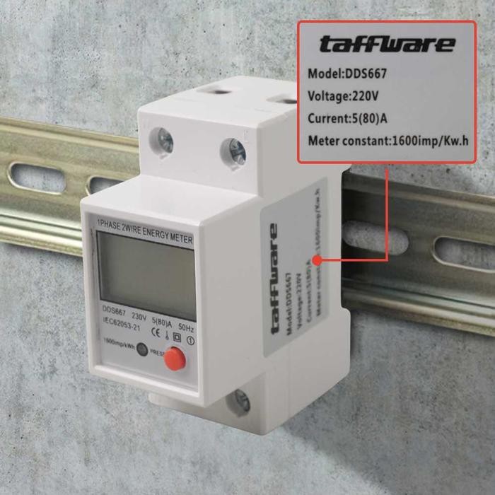 METERAN LISTRIK DIGITAL DIN RAIL KWH PENGUKUR LISTRIK VOLTMETER 220V