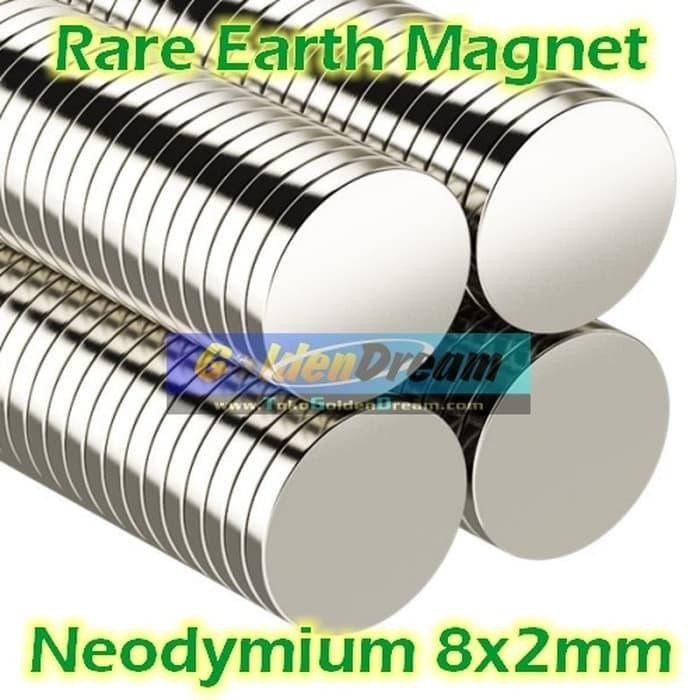 

Ready stock] Strong Magnet Neodymium 8x2mm Silinder diameter 8 tebal 2 mm N52