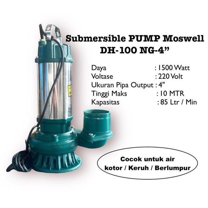 Ready stock] Pompa Celup MOSWELL 4"/ Pompa Celup Air Kotor / Air Keruh / Air Lumpur