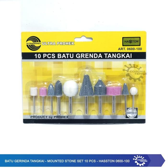 Batu Gerinda Tangkai - Mounted Stone Set 10 Pcs - Hasston 0600-100