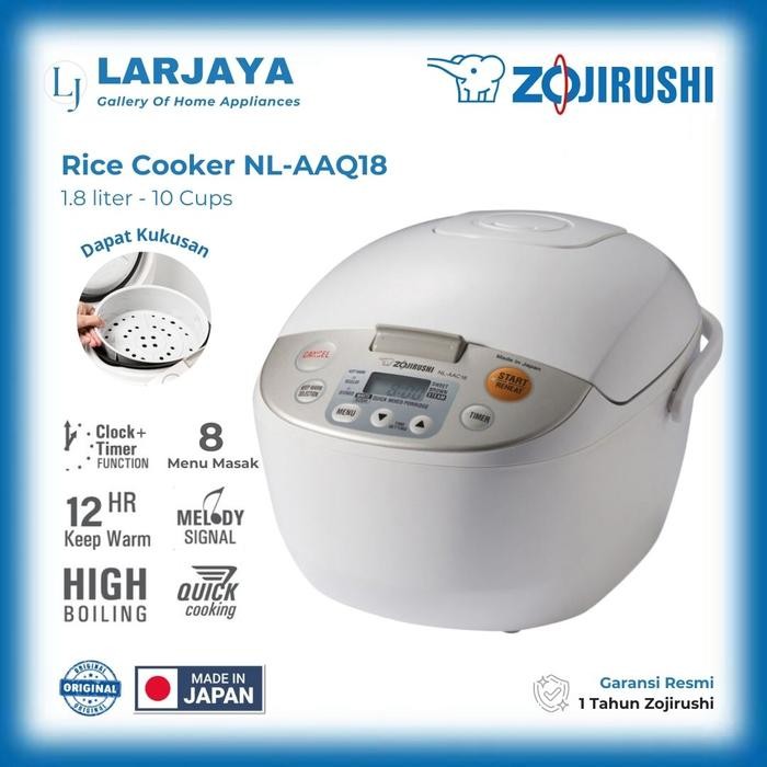 pat Rice Cooker Zojirushi 1.8 Liter NL-AAQ18 10 Cups Made in Japan