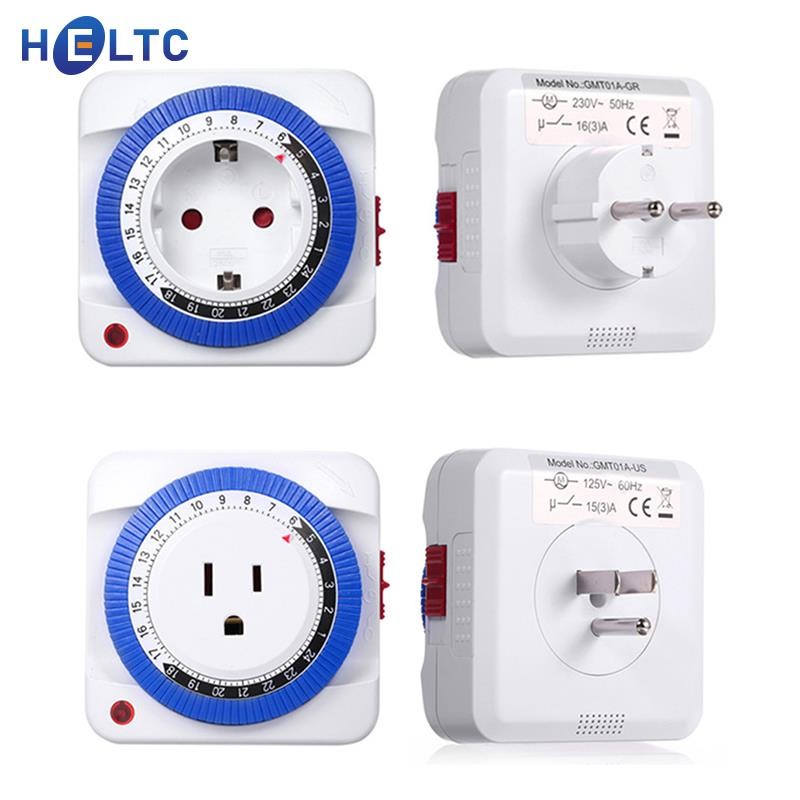 EU Timer Switch Timer 24 Hours Plug In Mechanical Grounded