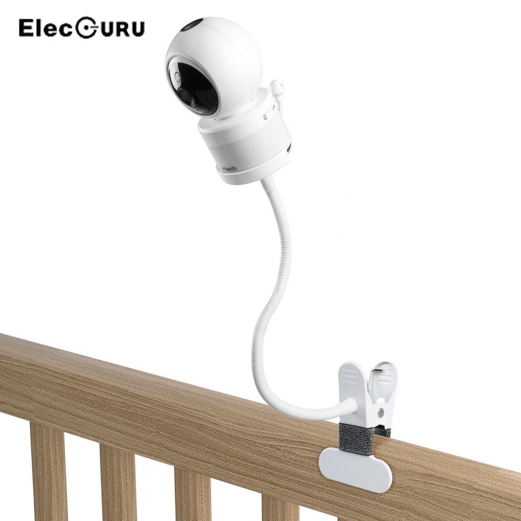 Flexible Strong Clip Clamp Mount with Base For VTech VM5463 Baby Monitor,Clip to Crib Cot Shelves or