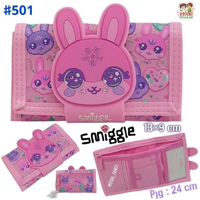 Dompet Smiggle Rabbit Pink / Dompet Smiggle Lipat Anak Perempuan Girl / Dompet Anak Lipat 2 Bunny