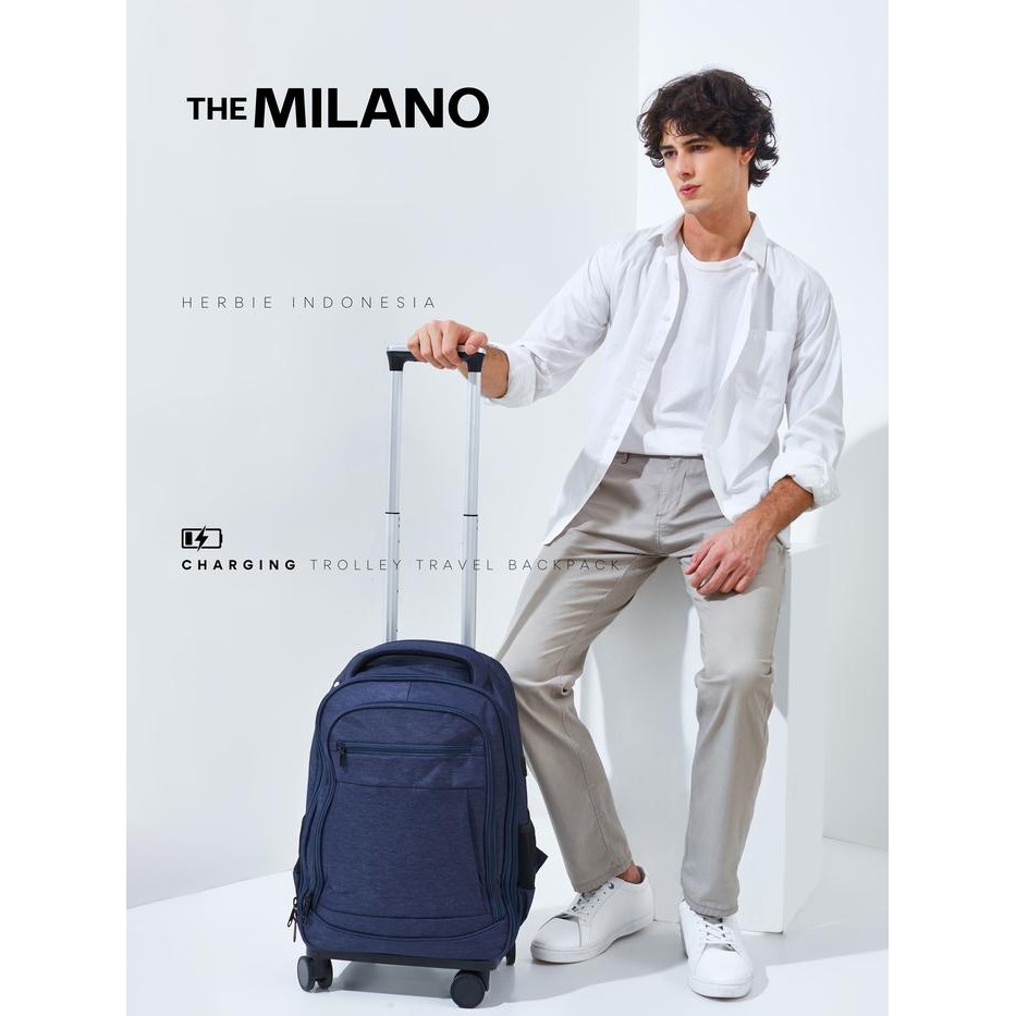 TAS RANSEL TROLI BARLEY KOREA PRIA WANITA PARASUT 4 RODA TRAVEL