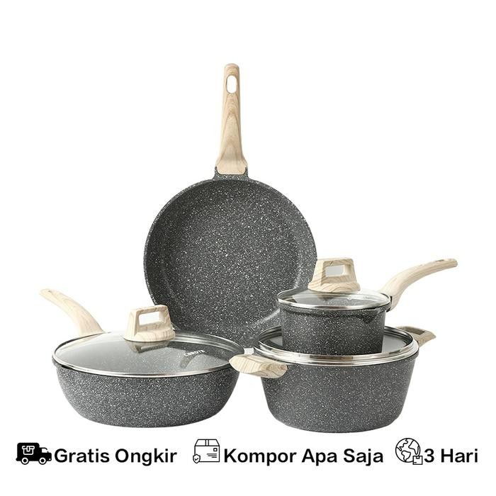 GREBLON GERMANY Panci Wajan Granite Diecast Wok PAN