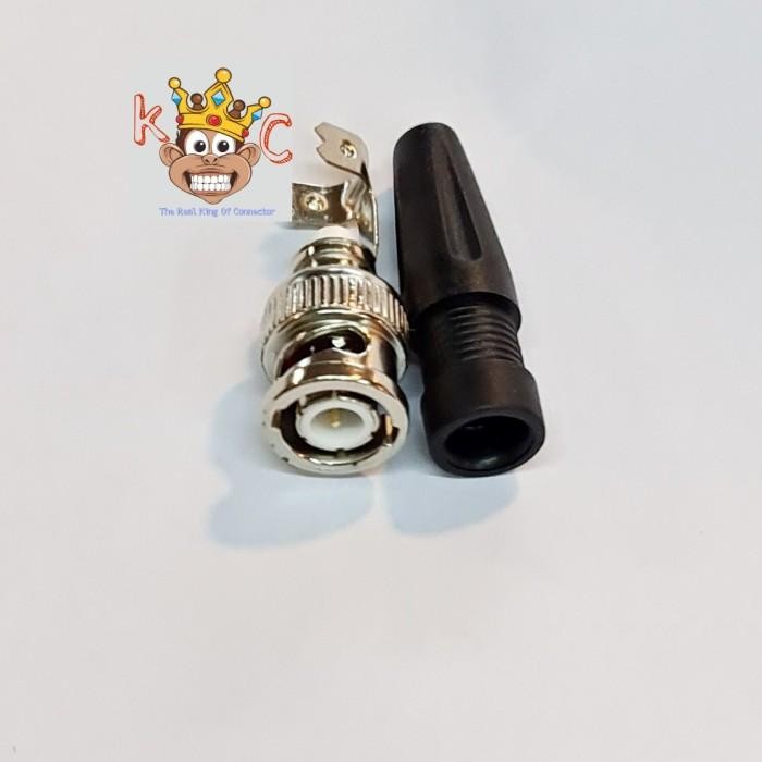 (Expert) Konektor BNC Male To Rg58 Rg59 Rg6 Rg174 Karet Hitam Taiwa