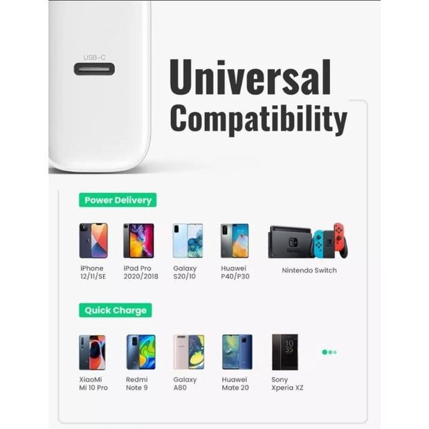 (Expert) Ugreen 20W 25W 30W 33W 36W 45W 65W Type C PD Fast Charger Original
