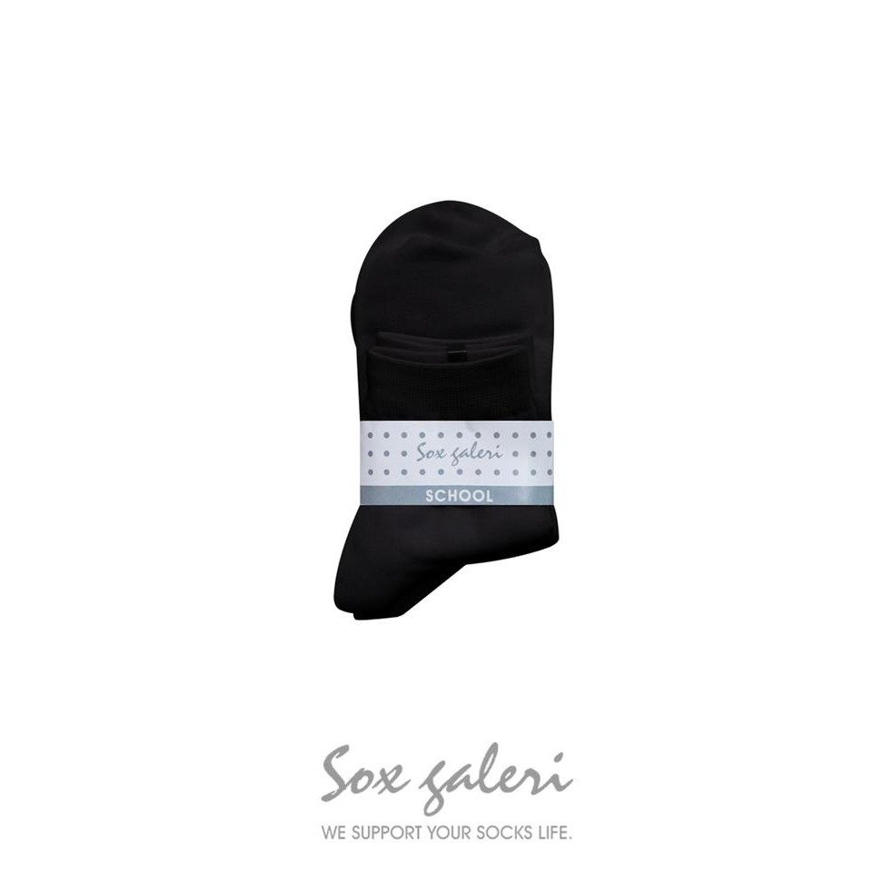 

TERLARIS SOX GALERI - ool Socks - 3 Pasang Kaos Kaki Sekolah Hitam Mata Kaki READY STOCK