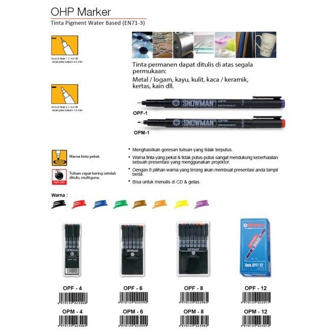 

FLASH SALE SPIDOL PERMANEN SNOWMAN - OPM UK. MEDIUM BIRU MERAH PEN