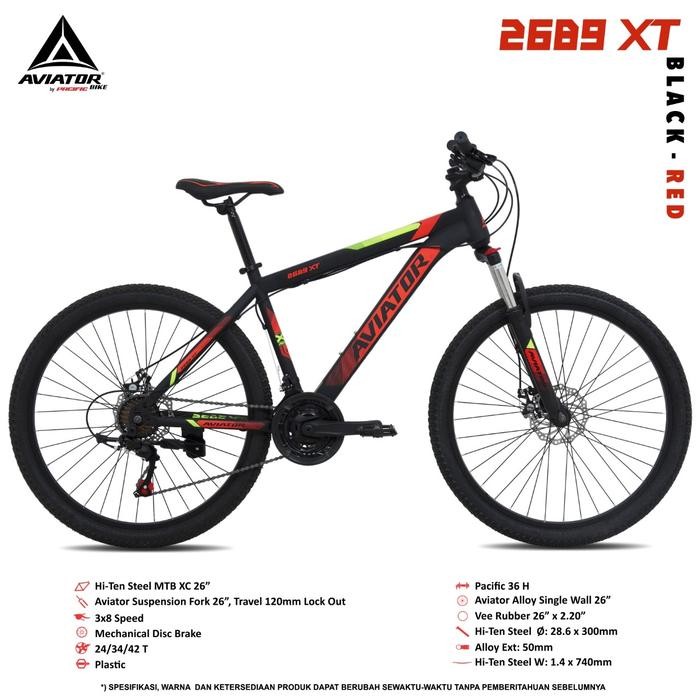 PROMO Sepeda Gunung Aviator 2689 XT 26inch Hi-Teen Steel