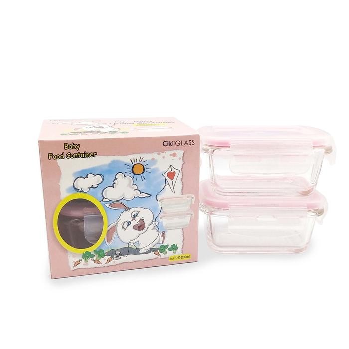 JTTOP" CIKI BABY FOOD SET CONTAINER GLASS 2X150ML 150 ML POLOS/TAKARAN MPASI
