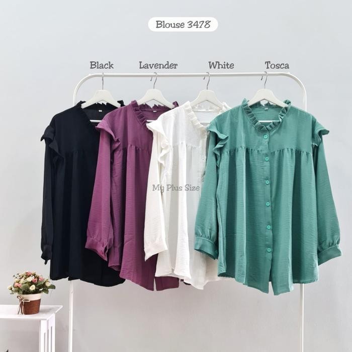 (Allthebest) Blouse Crinkle Jumbo Wanita 3478, Ld 125, 130 & 145 cm