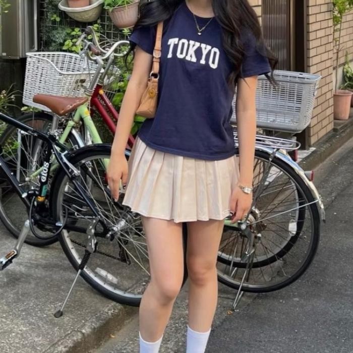 (Allthebest) tokyo baby tee y2k crop top graphic tee downtown vintage 2000s