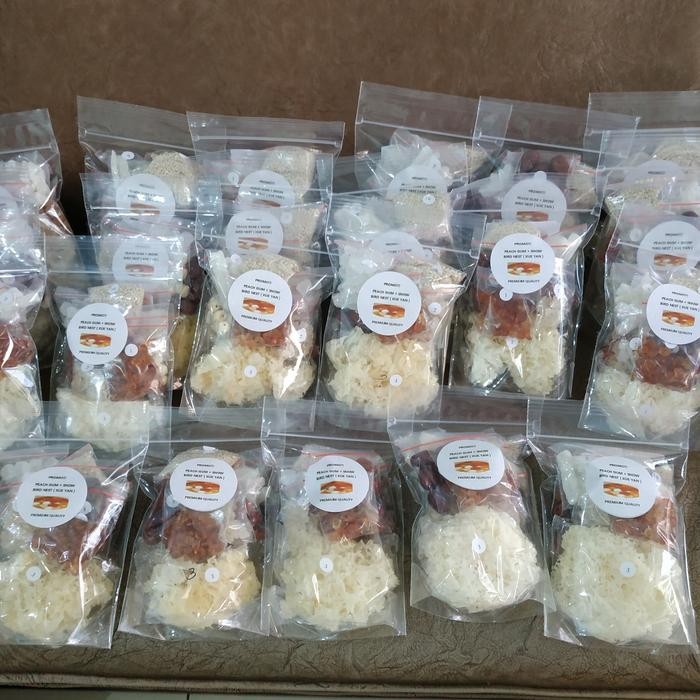 

Paket Snow Bird Nest ,Peach Gum Dessert Premium Quality , 8 Porsi Gratis Ongkir