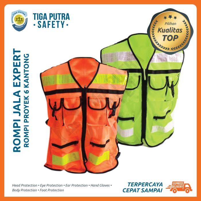Rompi Safety Proyek / Safety Vest 6 Kantong Scotlht Expert Lynx
