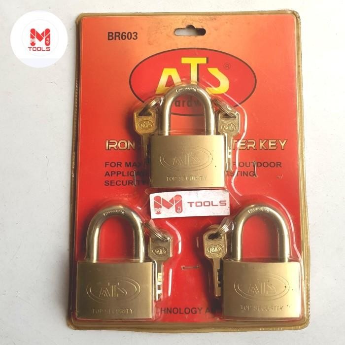 Gembok Master Key ATS 60mm 3 pcs / Kunci Gembok Master Key 60 mm 3 Gembok / Security Padlock