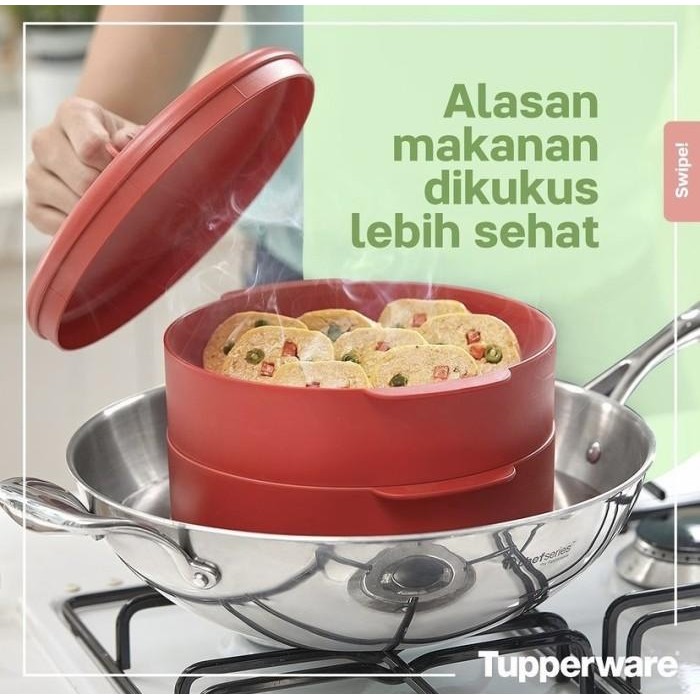 PREMIUM Alat pengukus Ikan, Sayur, Kue bolu kukus inovasi dari Tupperware[A09]