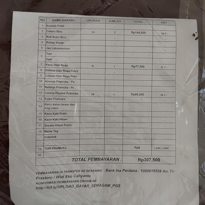 (Expert) Seragam Penabur SMP