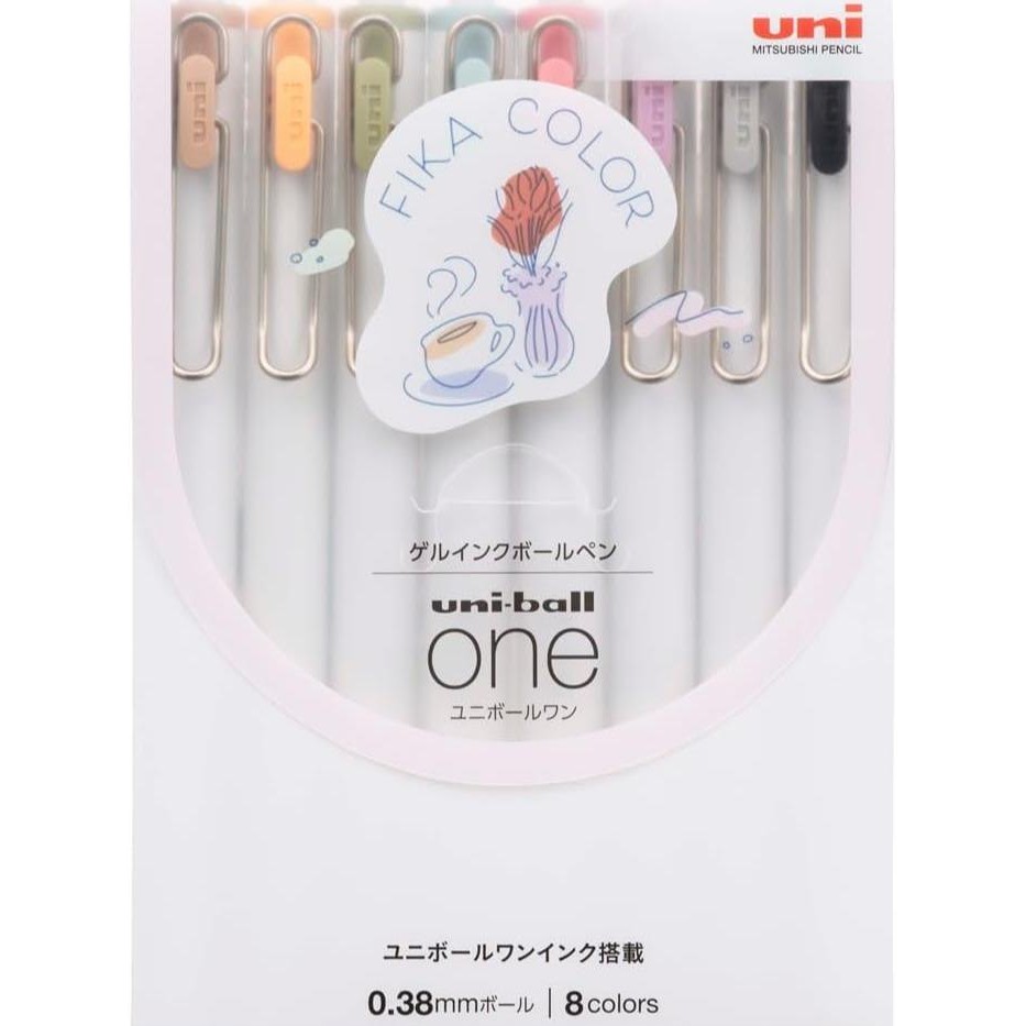 

Uni-Ball One 0.38 mm Gel Ballpoint Pen Limited Fika Color 8 Color Set