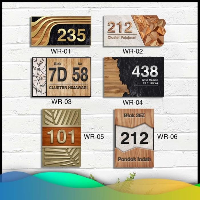 NOMOR RUMAH ROCK & WOODEN / NOMOR RUMAH MOTIF KAYU STIKER