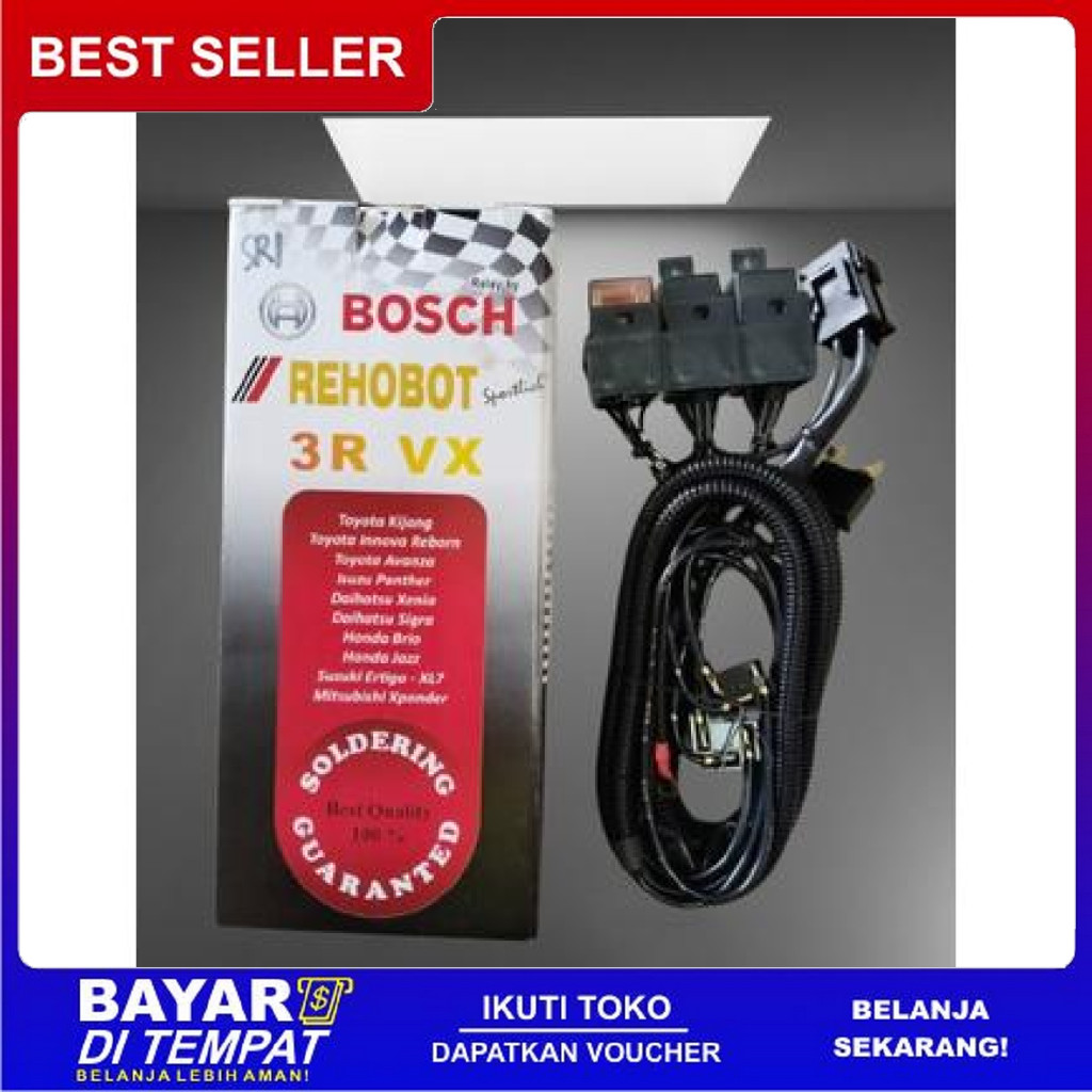FREE ONGKIR KABEL RELAY RELLAY RALLY SET LAMPU HEAD LAMP H4 BOSCH REHOBOT - 3 RELAY BISA COD