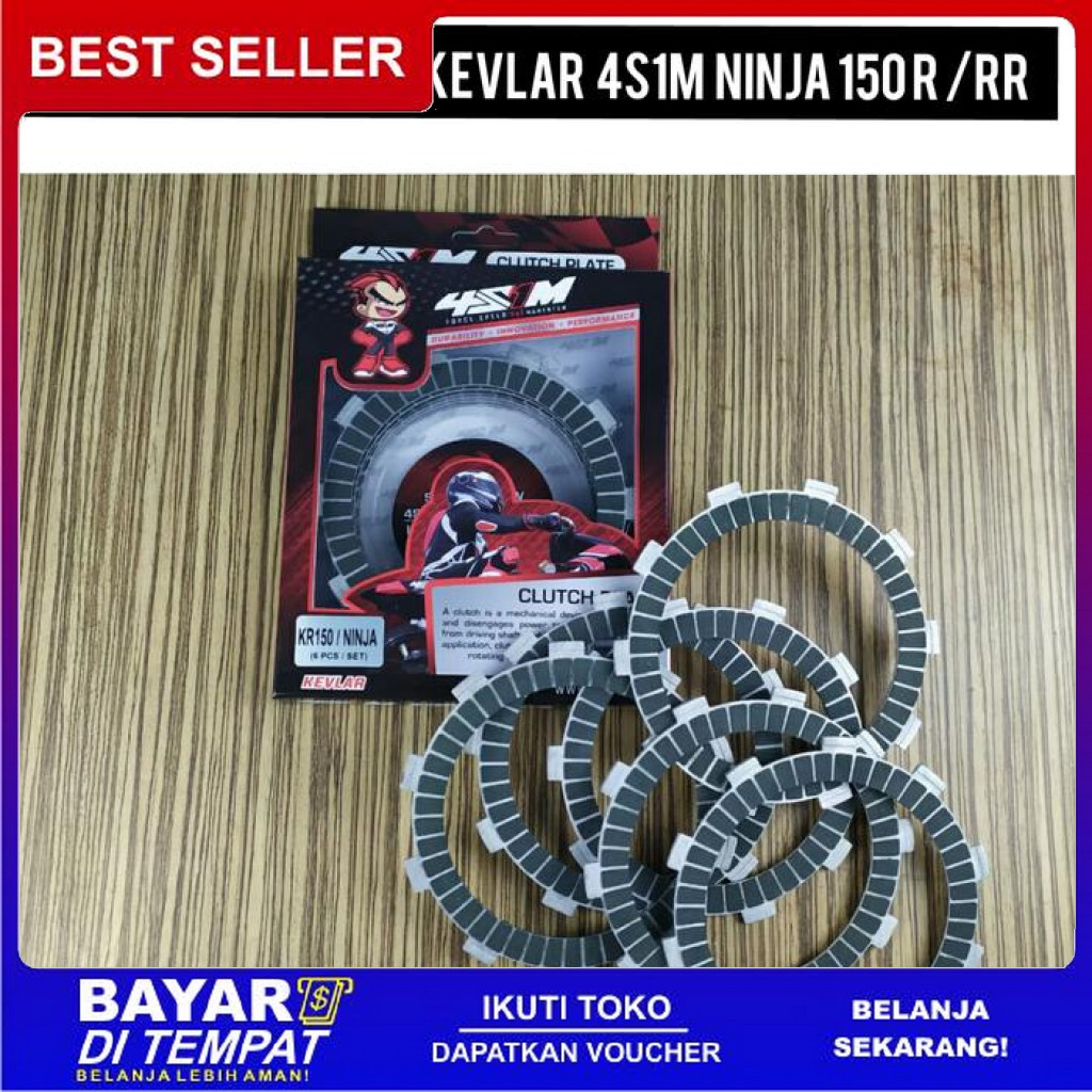 FREE ONGKIR KAMPAS KOPLING KEVLAR 4S1M PRODUCT NINJA150 /NINJA150 RR BISA COD