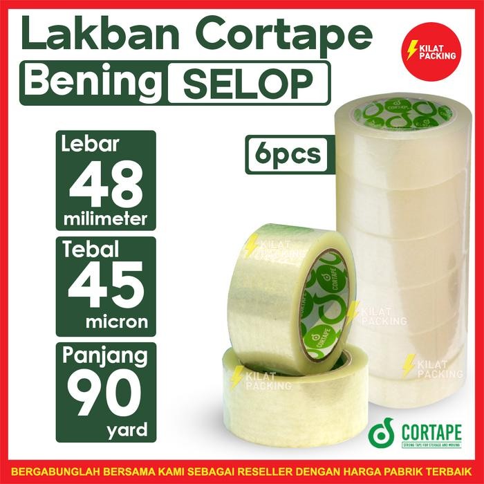 

Lakban Cortape Bening Lakban bening 48 mm x 90 yard 1 Selop