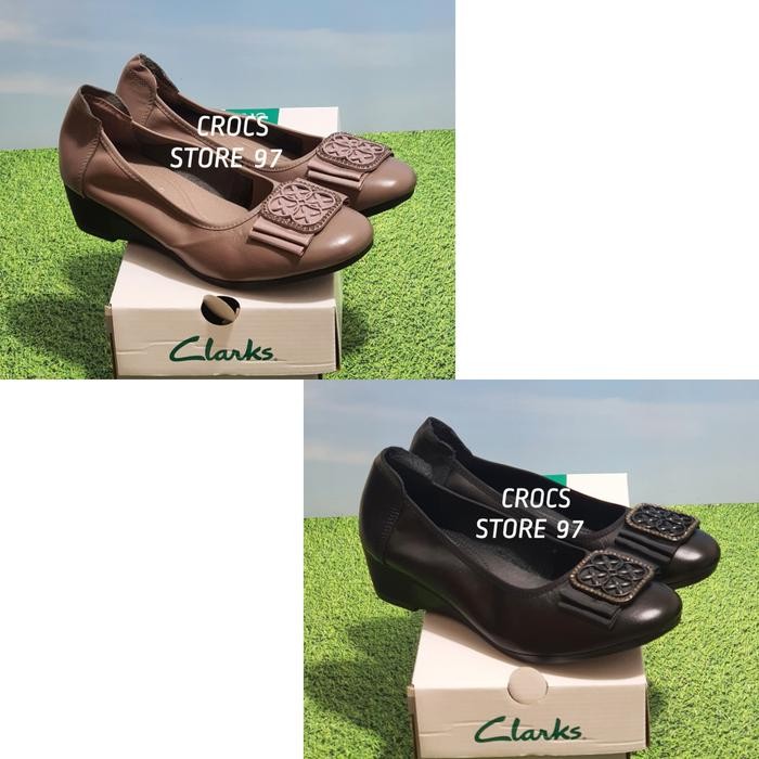 BEST SELLER Clarks / Sepatu Clarks Wedges Type 7736 / Sepatu Wanita Clarks Leather