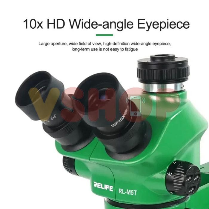 

MICROSCOPE TRINOCULAR - MIKROSKOP TRINOKULER 0.7-5X ZOOM RELIFE RL-M5T + LAMPU LED