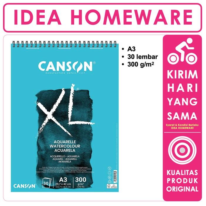 

Canson XL Aquarelle A3 - Kertas Cat Air Cold Pressed 400039171