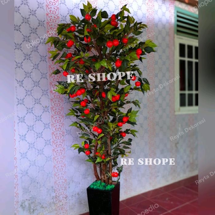 hon hias apel bunga plastik/bunga hias buah apel artificial dekorasi