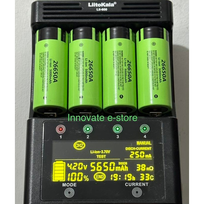 Baterai lithium 26650 Panasonic 3.7v 5000mah button up timbul