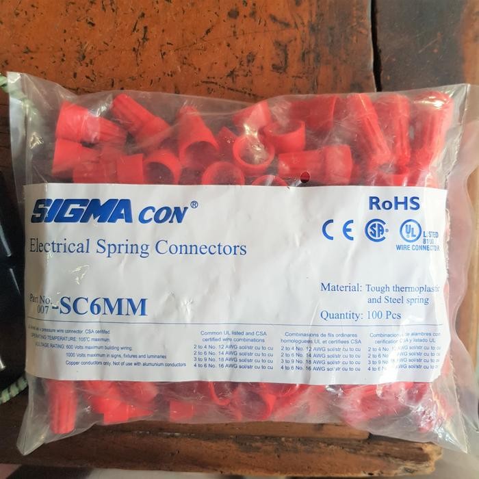Lasdop Sma 6mm Merah / Lasdop 6 mm / Electrical Spring Connector