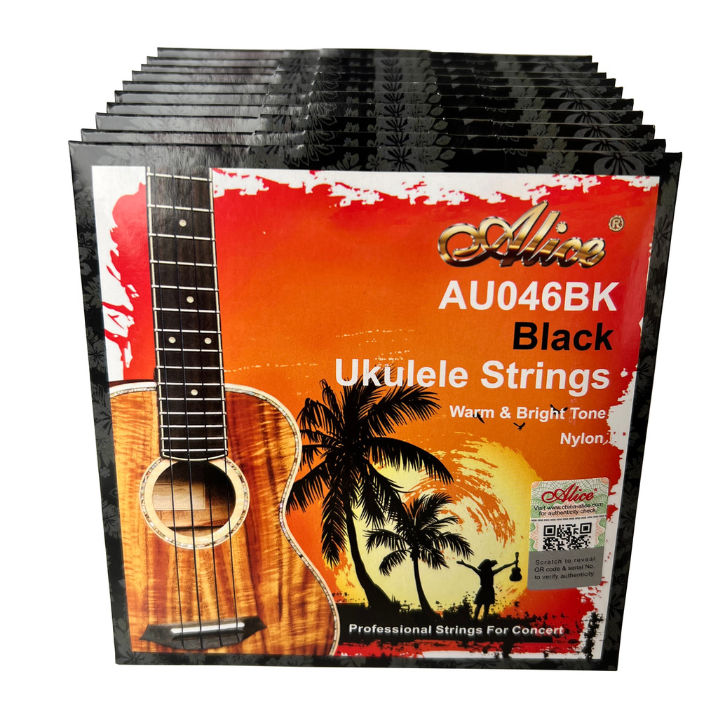 20 Sets Alice AU046BK Black Modified Nylon Soprano Concert Tenor Baritone Ukulele Strings