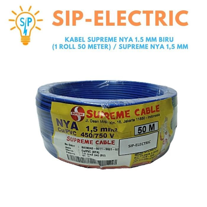 [Expert] Kabel Supreme NYA 1.5 mm Biru1 Roll 50 Meter / Supreme NYA 1,5 mm Biru