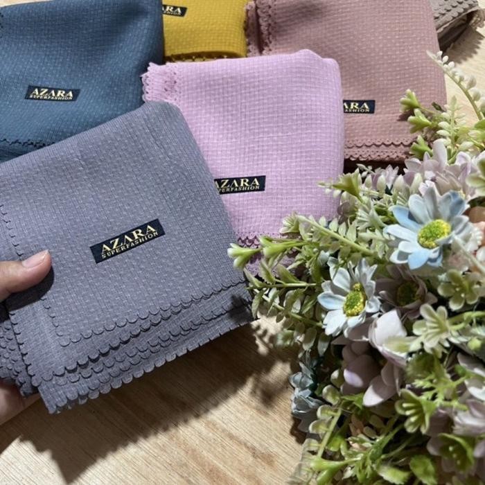 Hijab segiempat waffle nur check/Nur Check 3D/Nur Waffle Azara laser cut Lembut Square Muslim