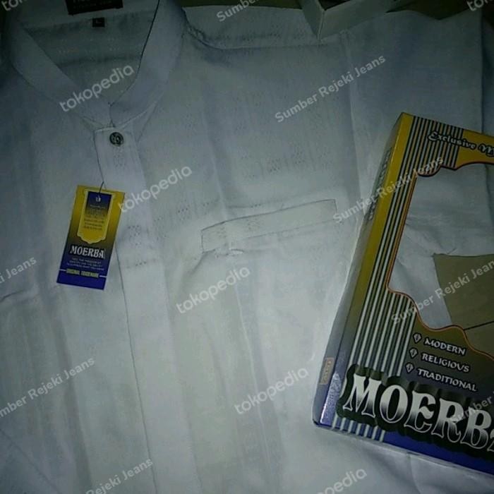 GROSIR Baju Koko Putih Polos Lengan Panjang Moerba Bonus Dus Termurah