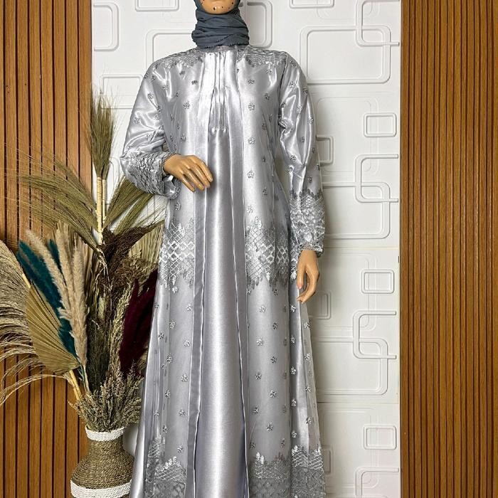 Gamis Tile kristal satin bahan adem rellpeck Dress Wanita Muslim Dewasa Mewah