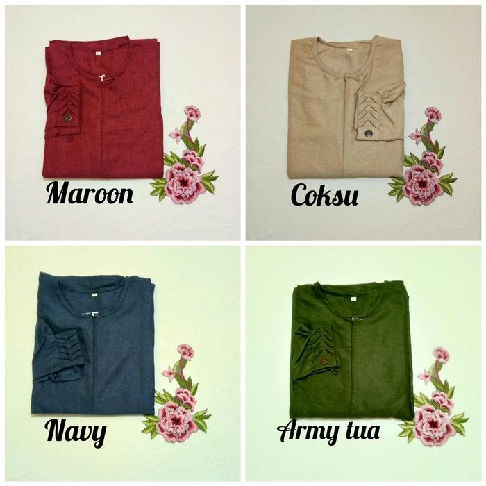 gamis terbaru katun madina (ayumi) model saku kancing kiri kanan