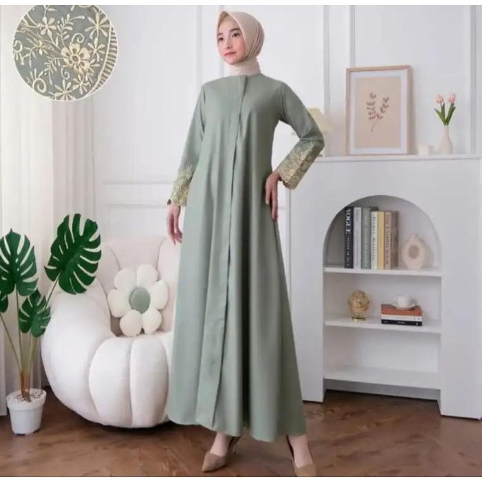 gamis toyobo terbaru super cantik bahan toyobo mix bordir baju pesta