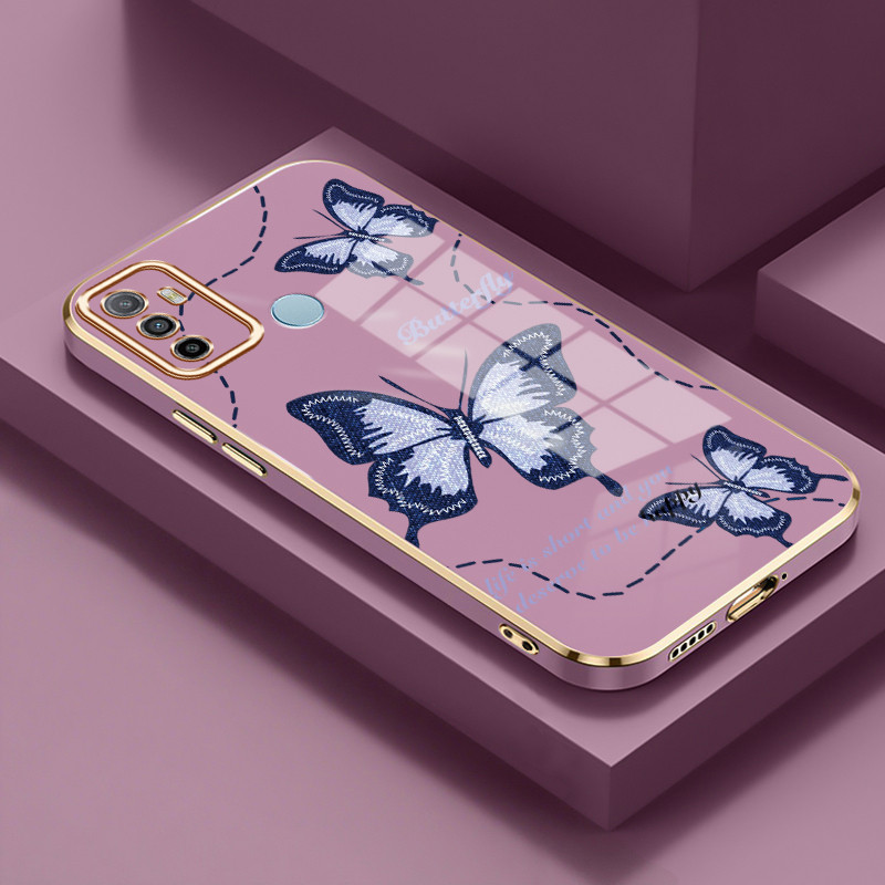 Casing Untuk OPPO A53 A53s A32 A33 2020 A54 A11s Case Casing rantai kupu-kupu silikon tahan HP Softc