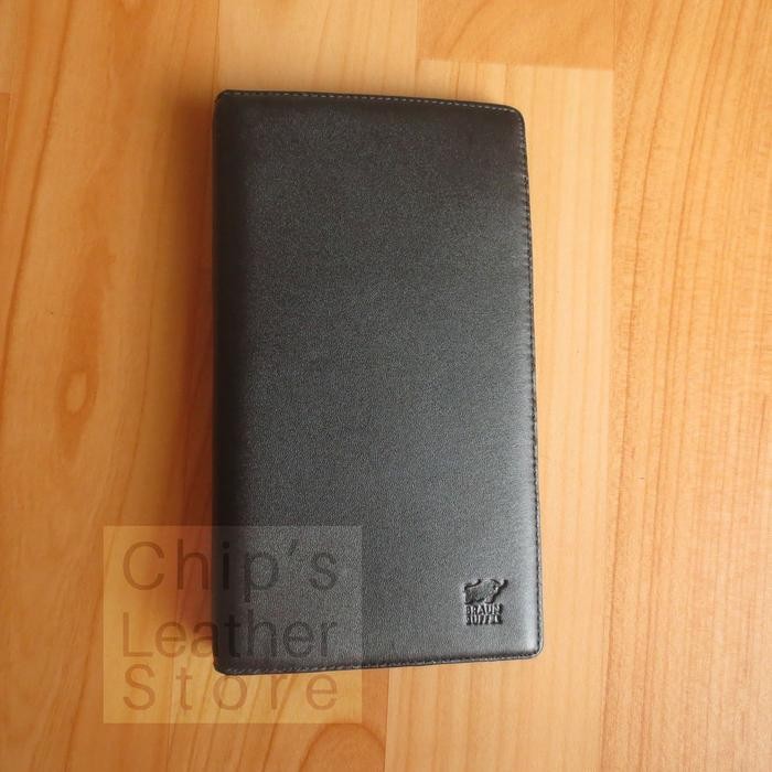 Dompet Fashion Wanita Panjang Kulit Asli Sapi Halus Warna Hitam Besar