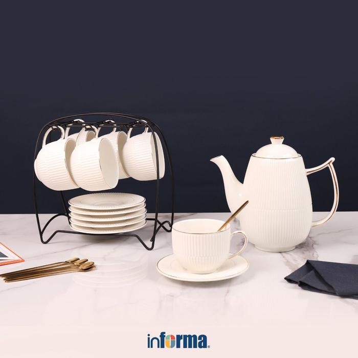 TERBARU Informa Appetite Set 7 Pcs Lailey Teko & Cangkir Dengan Saucer Set Water Jug With Cup