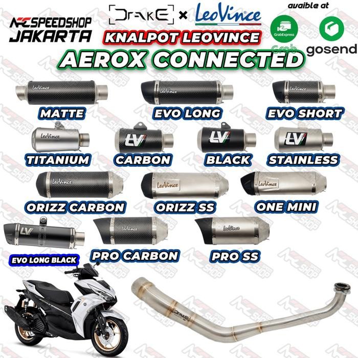 KNALPOT HEADER R9 Drake Yamaha Aerox Connected + SILENCER LEOVINCE