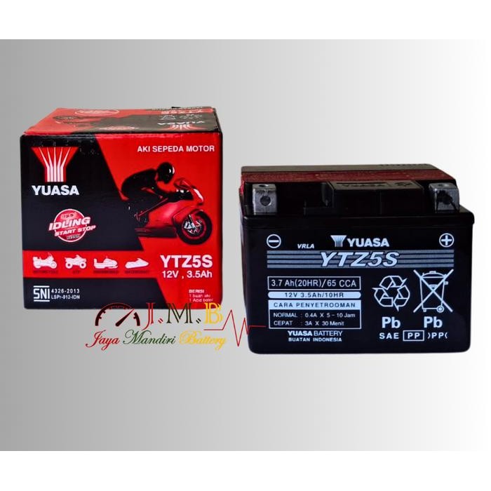 Aki Motor Yuasa Ytz5S Aki Kering Untuk Beat, Scoopy, Supra, Vario 110