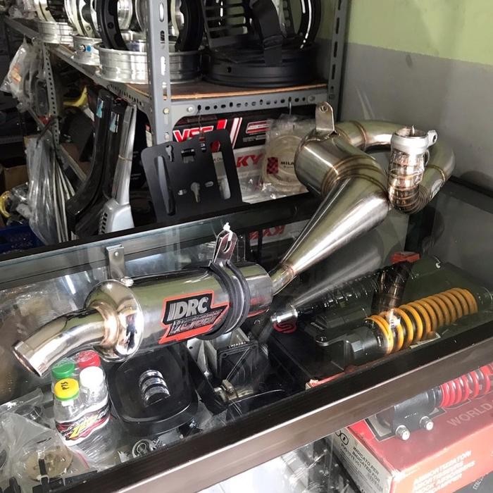 Knalpot Vespa Drc Victory Kanan Full Stainless