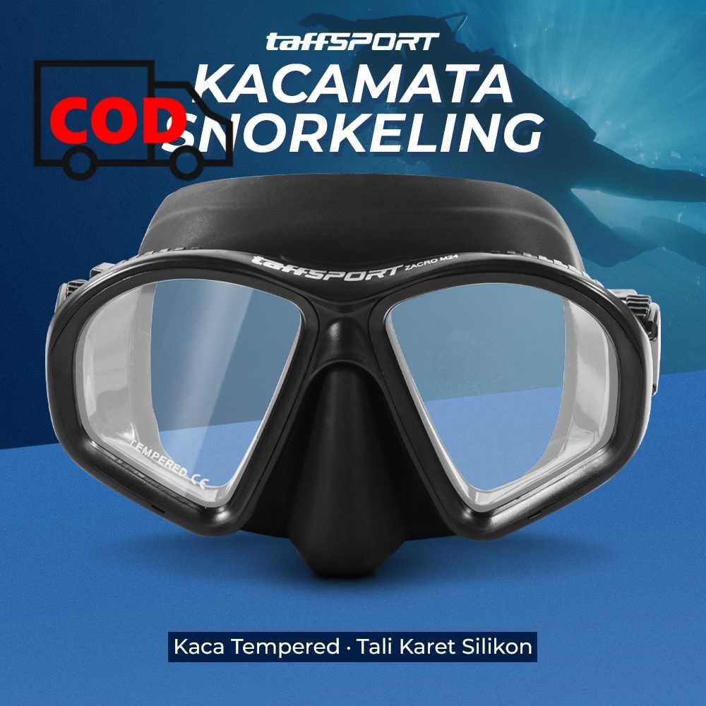 Kacamata Selam Scuba Diving Snorkeling Anti Kabut Kaca Tempered Pandangan Jernih