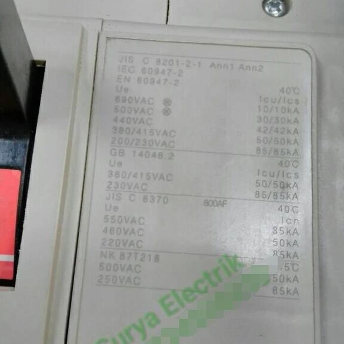 Menarik Mccb Nfb Breaker Mitsubishi Nf 800 Sew Nf800-Sew 800A 800 A Amper 3P